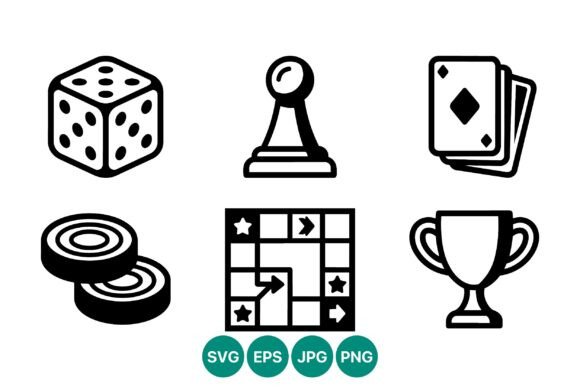 Board Game Icons Vector Set