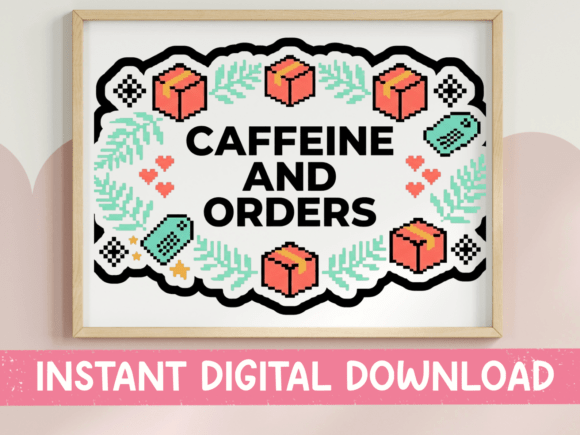 Caffeine and Orders Cross Stitch SVG
