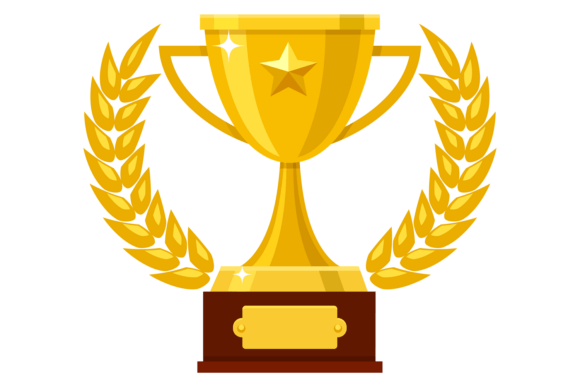 Ceremony Prize Color Icon. Golden Trophy