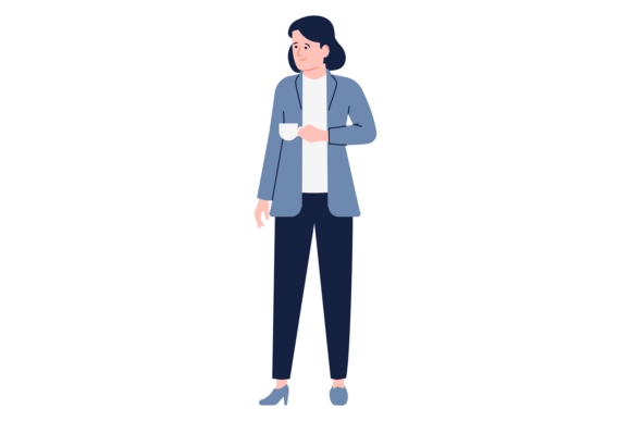 Coffee Break Character. Business Woman W