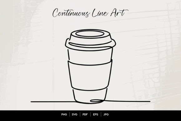 Continuous Line Coffee Cup Art