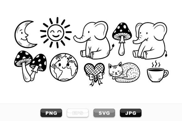 Cute Hand Drawn Doodle Set