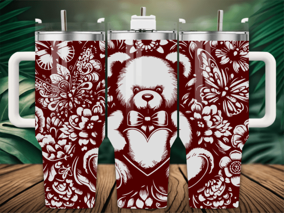 Easter Floral Bear Laser Tumbler Wrap