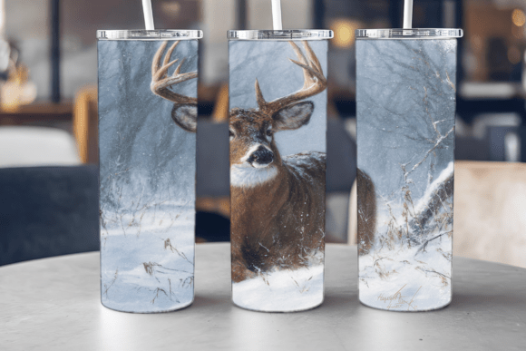 Forest Deer Tumbler Wrap PNG