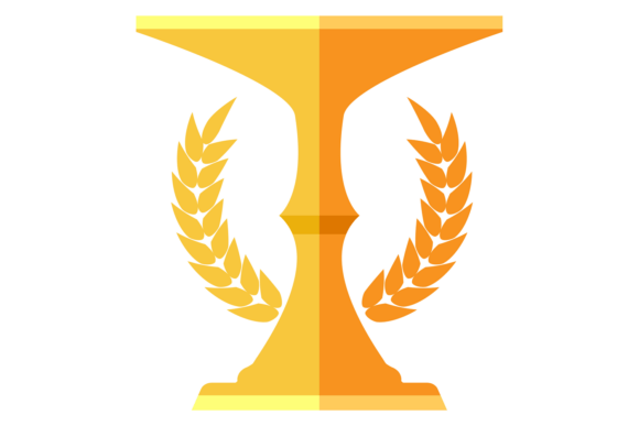 Honor Prize Color Icon. Golden Trophy Cu