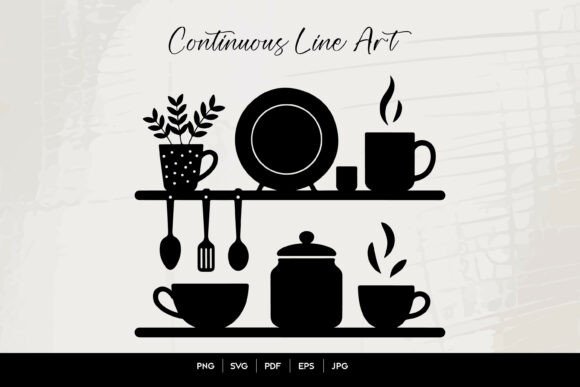 Kitchen Shelf Coffee Cup Decor