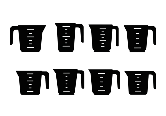 Measuring Cup Icons Black Silhouette SVG
