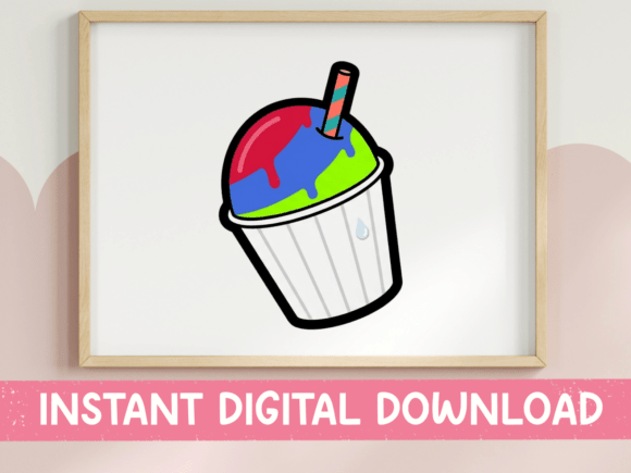 Snow Cone Shaved Ice Summer Treat Art