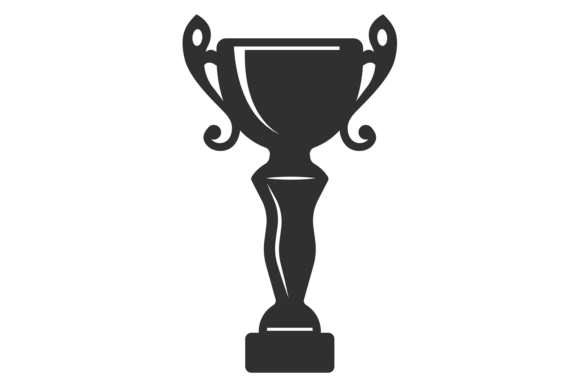 Trophy Black Icon. Goblet Symbol. Winner