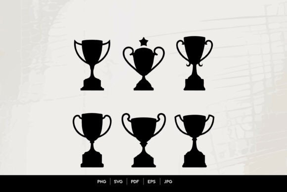 Trophy Cup Silhouette Set