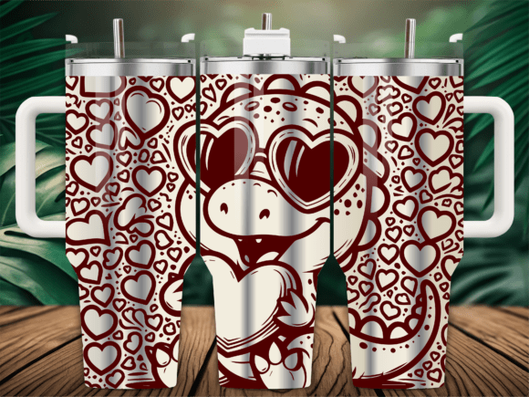 Valentines Dragon Heart Laser Tumbler
