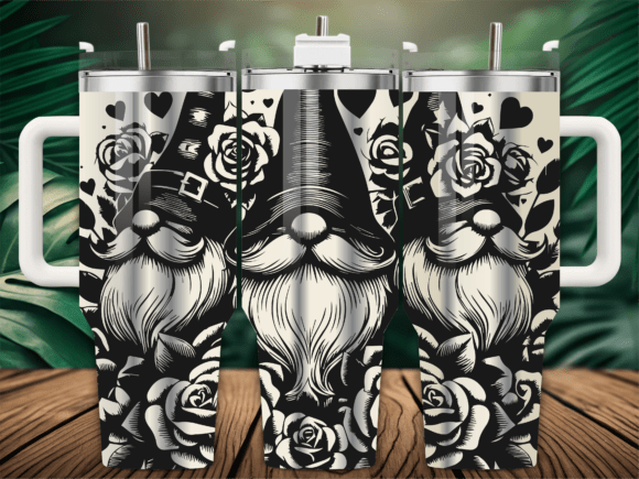 Valentines Gnome Roses Laser Tumbler