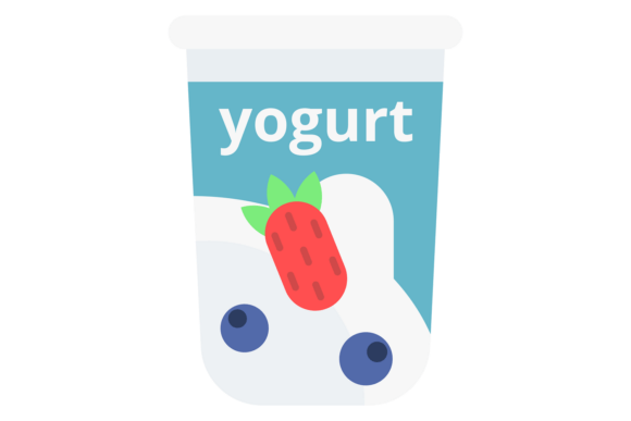 Yogurt Color Icon. Healthy Milk Product